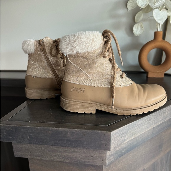 Girls Size 3 Blowfish Boots, Gold Sparkly - Picture 5 of 7